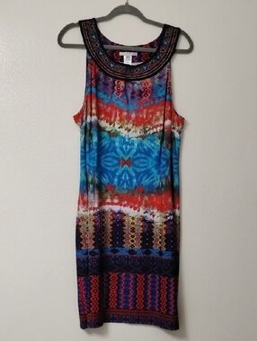 Sleeveless Multicolor Patterned Summer Dress